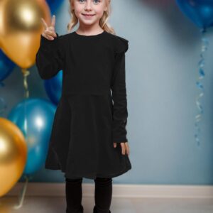 Magic Park 18M-6Y Baby Girls Ruffle Casual Dress Toddler Girl A-line Skirt Kids Plain Dresses Birthday Holiday Outfits (0043A_Black, 2-3 Years)