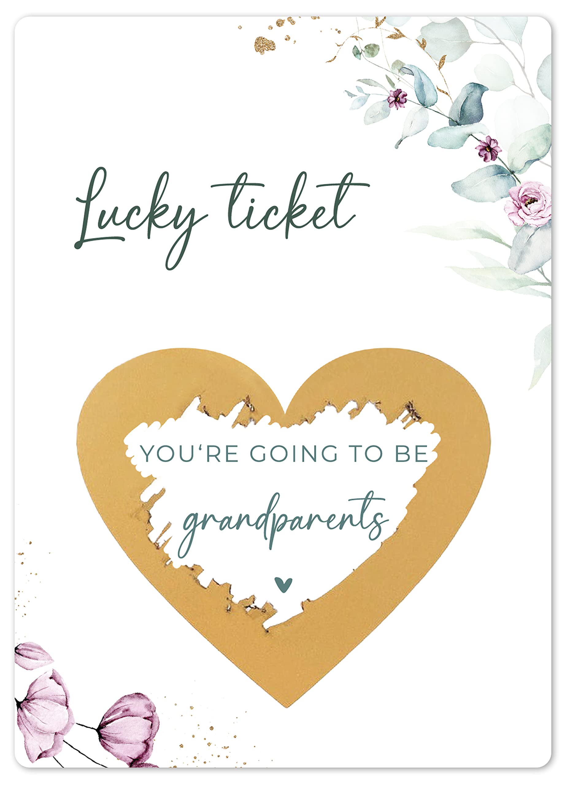 Joli Coon Pregnancy announcement scratch card - You are going to be grandparents - Baby announcement - Eucalyptus