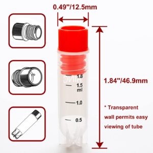 CryoKING 2.0ml Cryovial, Purple Vials, PP Tubes with Internal Thread, Tubes with Self-Standing Bottom, Lab vials with Caps for Sample Storage, 25 Pcs/Bag