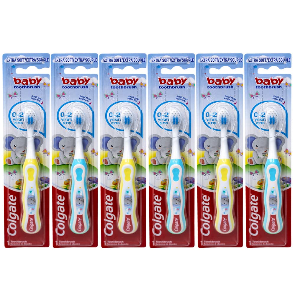 Colgate My First Baby Toothbrush, Extra Soft, (Colors Vary) - Pack of 6