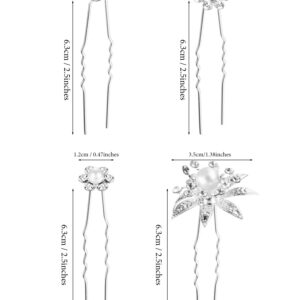 Unittype 40 Pack Bridal Wedding Hair Pins Rhinestone Hair Clips Accessories for Women and Girls