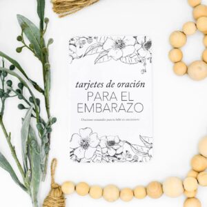 DUNCAN & STONE PAPER CO. Spanish Pregnancy Prayer Cards (20 Cards) - Pregnancy Announcement for Parents or Grandparents - Baby Prayer Cards for Mom to be Gift Basket