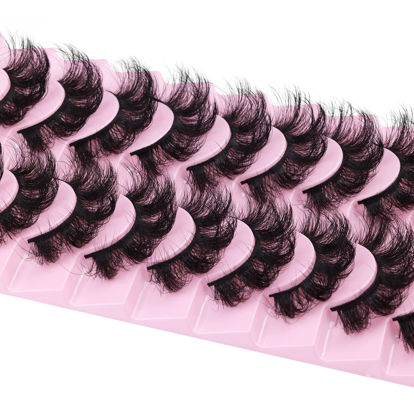 Mink Lashes Fluffy 20 MM Thick D Curl False Eyelashes Dramatic Long Strip Lashes Pack 6D Curly Wispy Full Fake Eyelashes That Look Like Extension by Goddvenus