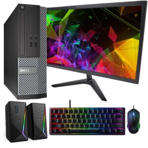 Dell OptiPlex SFF Computer Desktop PC Intel Core i5 3rd Gen Processor | 8GB Ram & 256GB SSD | WiFi & Bluetooth RGB Dual Speakers & Keyboard Mouse New LED 19 Inch Monitor Windows 10 Pro (Renewed)