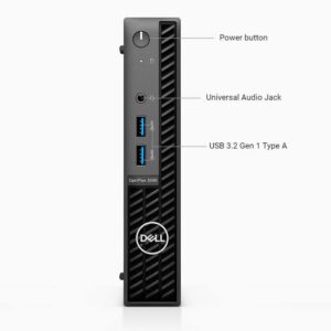 Dell Optiplex 3000 MFF Business Desktop, 12th Gen Intel Core i5-12500T, 32GB RAM, 1TB PCIe SSD, HDMI, Displayport, RJ-45, Wired Keyboard&Mouse, Wi-Fi 6, Windows 11 Pro, Black