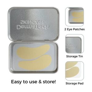 DermaTech Skincare Reusable Under Eye Patches Eco-Friendly Wrinkle Patches with Tin Case | 100% Silicone Reusable Facial Patches | For Puffy Eyes, Dark Circles, Reducing Wrinkles