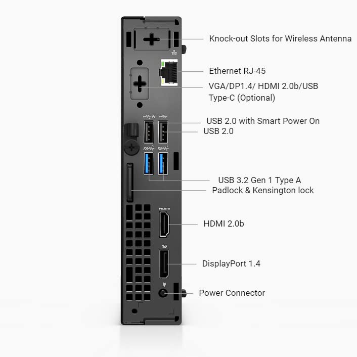 Dell Optiplex 3000 MFF Business Desktop, 12th Gen Intel Core i5-12500T, 32GB RAM, 1TB PCIe SSD, HDMI, Displayport, RJ-45, Wired Keyboard&Mouse, Wi-Fi 6, Windows 11 Pro, Black