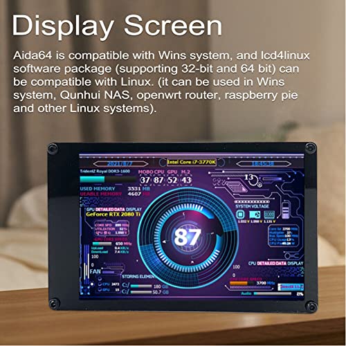 3.5 Inch IPS USB Mini Screen, Computer Temperature Display Screen, PC CPU HDD Monitor for AIDA64, Mini Computer Temp Monitor for PC Computer Case, Gifts for DIY Lovers