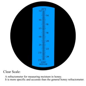 Honey Refractometer for Honey Moisture,13-25% Honey Moisture Refractometer Tester with ATC,Measuring Moisture with High Accuracy for Honey, Bee Keeping Supplies