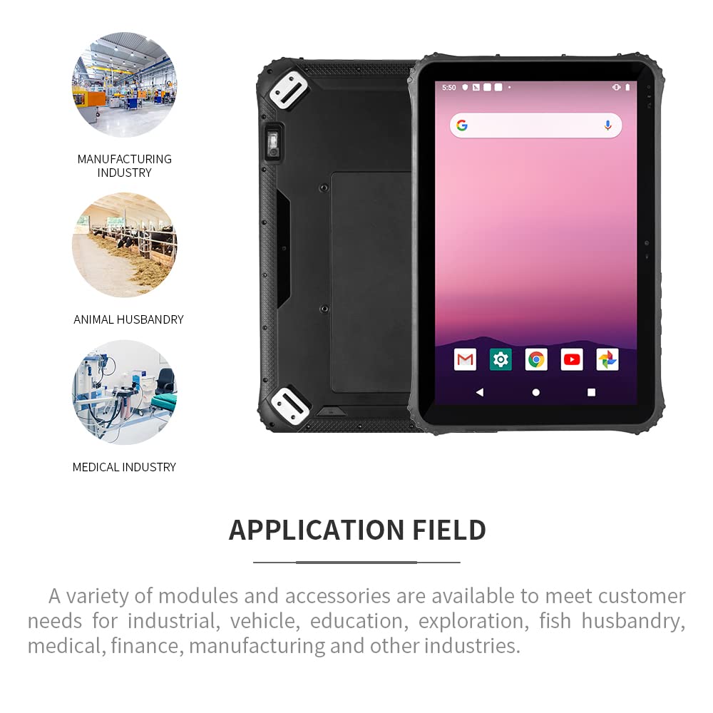 ThinKol 12.2" Industrial Rugged Touchscreen Tablet for Field Work, Drop and Water Resistant Rugged Tablet with Fingerprint Scan, BT, 4G, GPS, WiFi(Android 4GB 64GB)