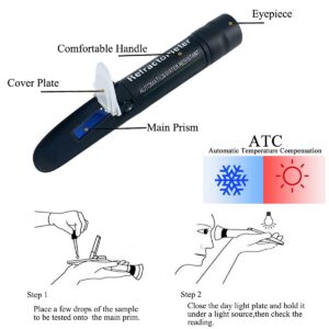 Honey Refractometer for Honey Moisture,13-25% Honey Moisture Refractometer Tester with ATC,Measuring Moisture with High Accuracy for Honey, Bee Keeping Supplies