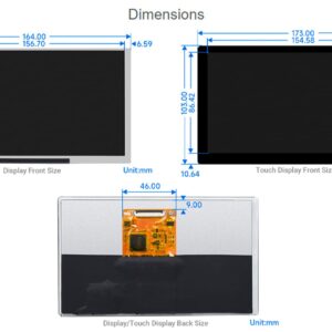 waveshare for Raspberry Pi/Jetson Nano/Windows/PC, 7inch QLED Touch Screen 1024x600 Capacitive LCD Display Integrated Thin and Light, Support Windows/Linux/Android