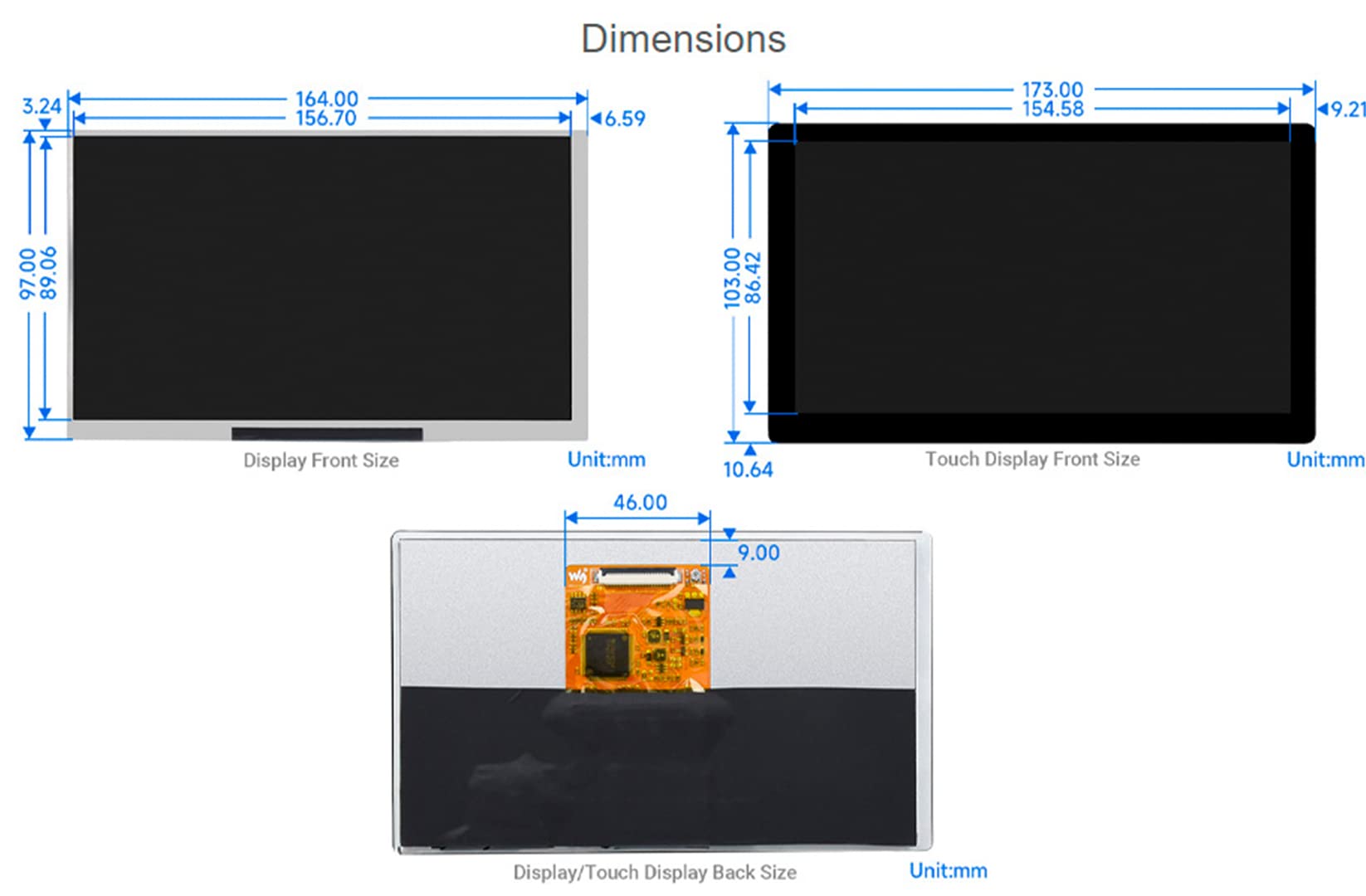 waveshare for Raspberry Pi/Jetson Nano/Windows/PC, 7inch QLED Touch Screen 1024x600 Capacitive LCD Display Integrated Thin and Light, Support Windows/Linux/Android