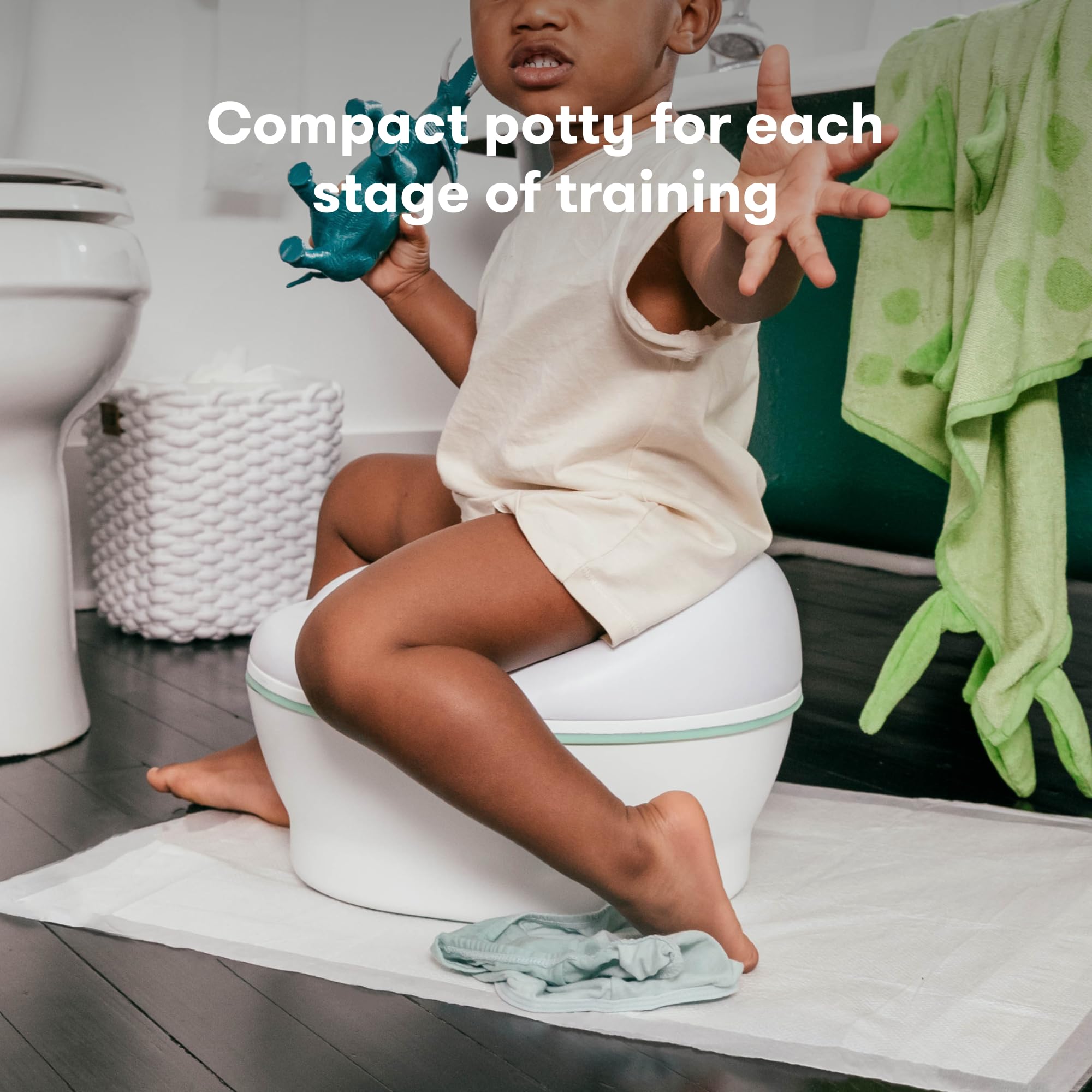 Frida Baby 3-in-1 Grow-With-Me Toddler Potty Training Toilet | Transforms from Potty to Toilet Topper Potty Training Seat and Step Stool | Easy-to-Clean Potty Training System