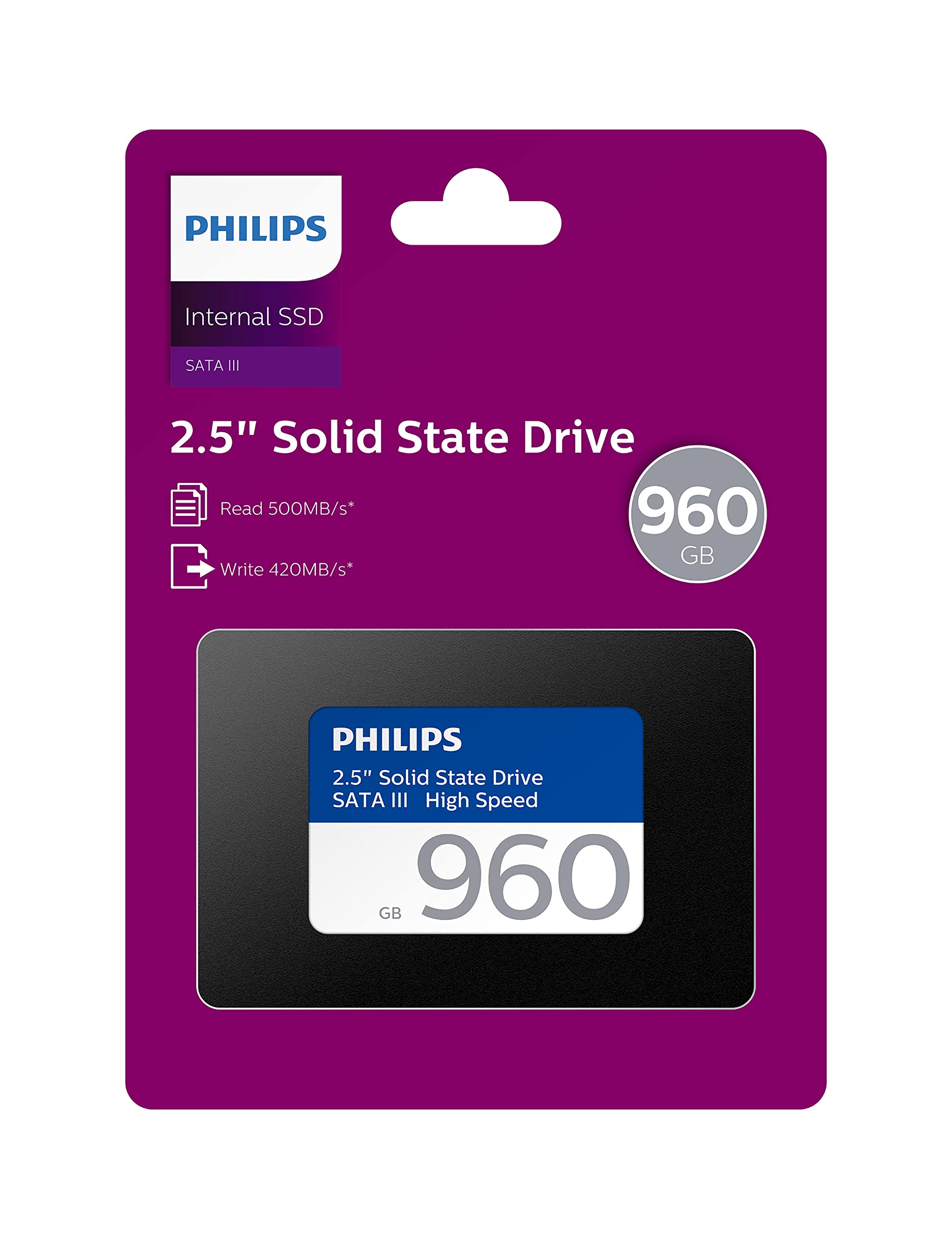 PHILIPS 960GB 2.5” SATA III Internal SSD, Solid State Drive, Up to 550MB/s Read