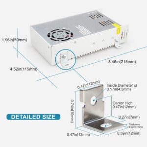 36V/11A DC Power Supply Adapter 400W 110V/220V DC Power Supply with Fine Adjustment Knob AC 110V to DC 36V Voltage Regulator Transformer Built in Cooling Fan