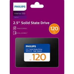 PHILIPS 120GB 2.5” SATA III Internal SSD, Solid State Drive, Up to 550MB/s Read