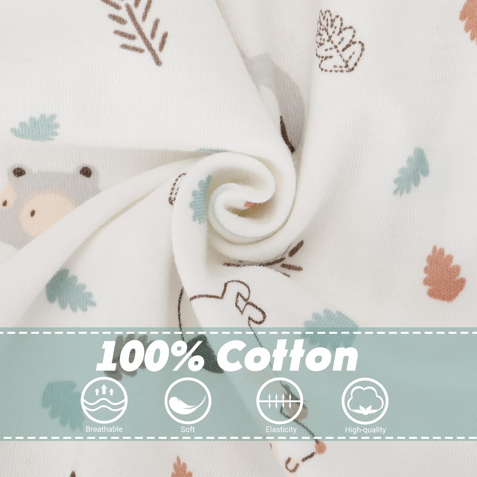 2 Pack Transition Swaddle with 2 Way Zipper, 100% Cotton Baby Swaddle Arms in/Out Arms Free Design Transitional Swaddle, Arms Up Sleeping Sack Baby Sleep Sack for Baby 0-3 Months, Giraffe & Squirrel