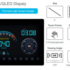 waveshare for Raspberry Pi/Jetson Nano/Windows/PC, 7inch QLED Touch Screen 1024x600 Capacitive LCD Display Integrated Thin and Light, Support Windows/Linux/Android