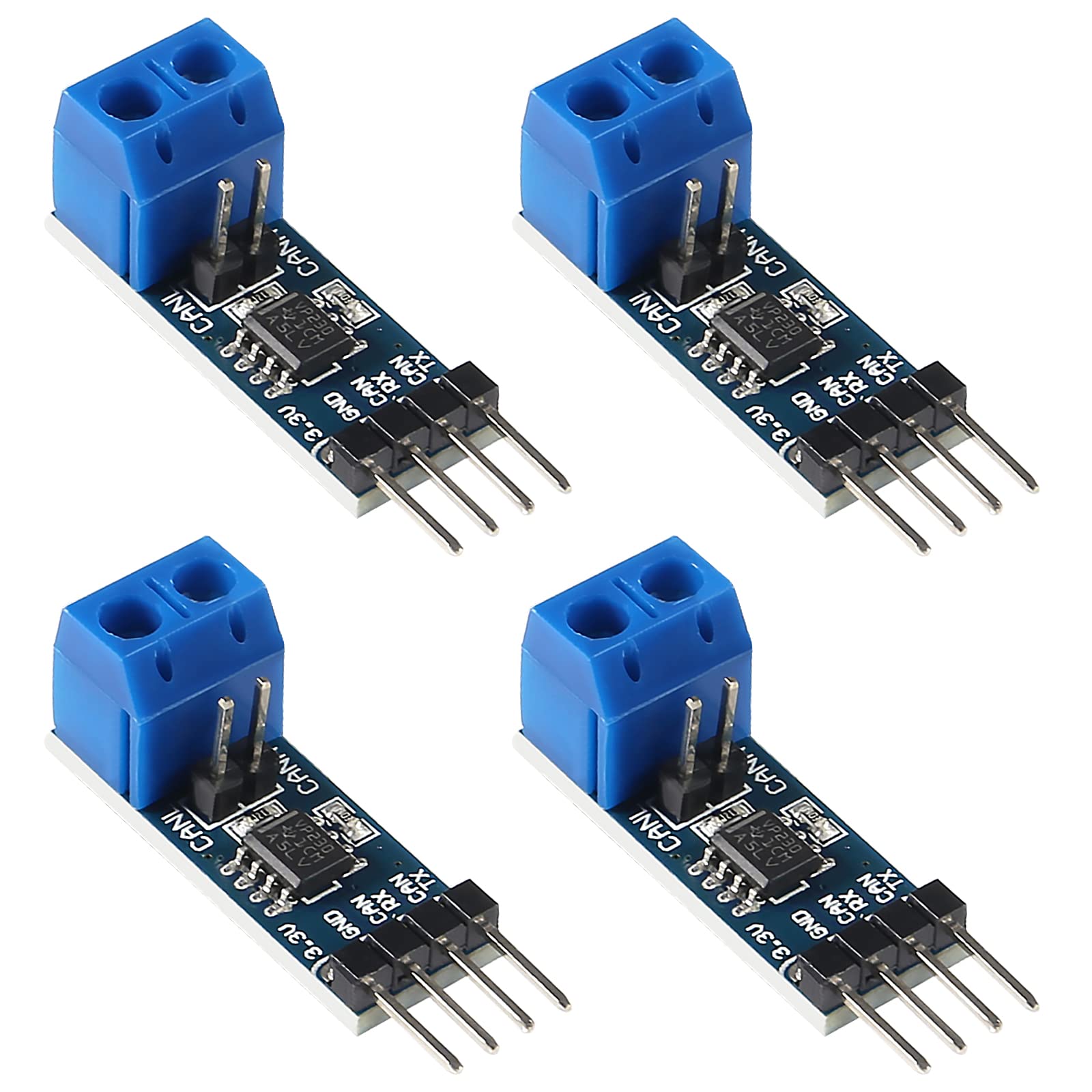 Alinan 4pcs SN65HVD230 3.3V CAN Board Connecting MCUs to CAN Network Features ESD Protection Communication Evaluation Development Board Compatible with PCA82C250 Module