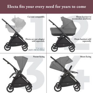 Inglesina Electa Full Size Standard Baby Stroller - Weighs only 19 lbs, Reversible Seat, Compact Fold, One-Handed Open & Close, Adjustable Handle, Large Basket & All-Wheel Suspensions - Chelsea Gray