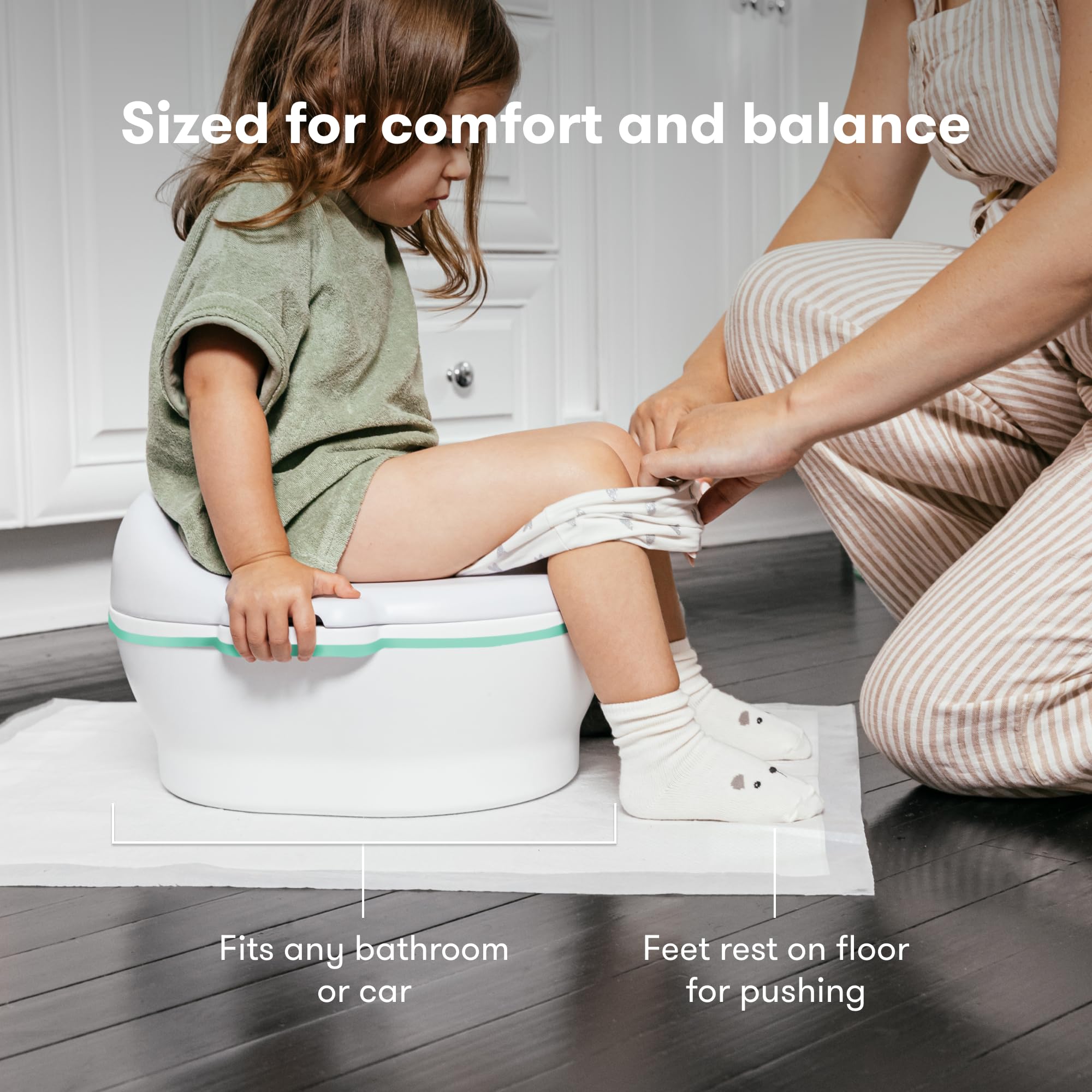 Frida Baby 3-in-1 Grow-With-Me Toddler Potty Training Toilet | Transforms from Potty to Toilet Topper Potty Training Seat and Step Stool | Easy-to-Clean Potty Training System