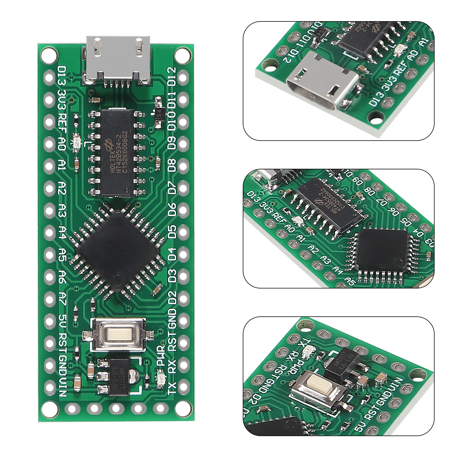 AITRIP 3PCS LGT8F328P-LQFP32 LGT8F328P LQFP32 MiniEVB HT42B534 SOP16 USB Driver Development Board Compatible with ATMEGA328 Nano V3.0 for Arduino