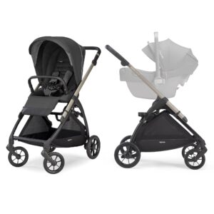 inglesina electa stroller, upper black - full-size stroller for babies & toddlers up to 55 lbs - compact design - car seat & bassinet compatible - one-handed open & close - bpa free