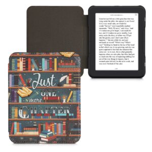 kwmobile Case Compatible with Barnes & Noble Nook Glowlight 4 / 4e Case - eReader Cover - Library Motto Multicolor