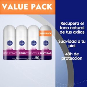 Nivea Deodorant Whitening Pack of 4 Aclarado Natural 50 milliliters 1.7 Fl Oz, 50.0 milliliters