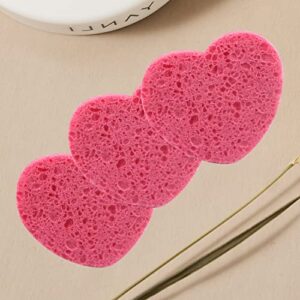 50-Count Facial Sponges Compressed Natural Cellulose Sponge Spunspon Heart Shape Face Sponge for Face Cleansing Exfoliating and Makeup Removal, Pink