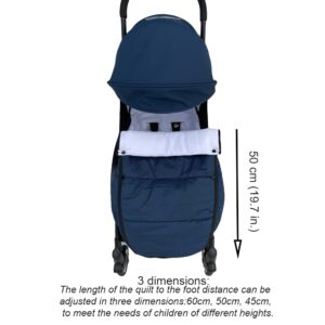 AICTIMO Universal Baby Stroller Warm Footmuff Soft Lining and Splashproof Polyester Peach Skin Fabric Compatible With Babyzen YOYO - Includes Carry Bag - Machine Washable (Blue)