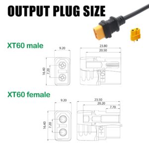 75.6V 6A Li-ion Battery Charger Automatic Battery Charger for 18S 66.6V Li-ion Battery with XT60 Male Connector