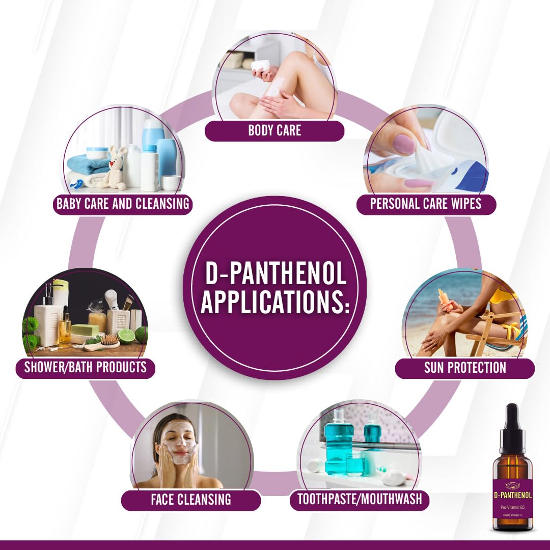 Artekas Innovation D-PANTHENOL - Oil - Cosmetic Grade - 76.9% Concentration - for Homemade Skin, Hair and Nail Products - 1 Oz