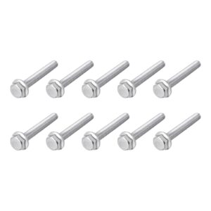 METALLIXITY Flange Hex Head Bolts (M8x55mm) 10pcs, Hexagon Bolt Fully Thread Screw - for House Construction Hardware Fasteners