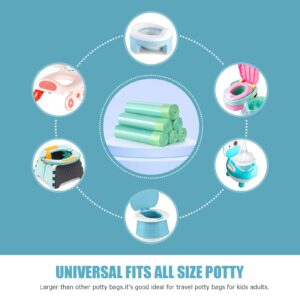 Portable Travel Potty Chair Liners Bags Universal with Drawstring For Toddler Potty Training Toilet Seat Disposable Cleaning Bag For Kids Toddler Adults Pet Outdoors-90 PCS(18 * 20INCH) (Green)