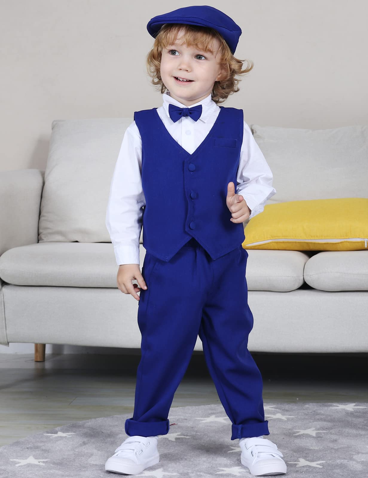 A&J DESIGN Baby Boy Gentleman Outfit Toddler Formal Wedding Dress Suits 18-24 Months Royal Blue