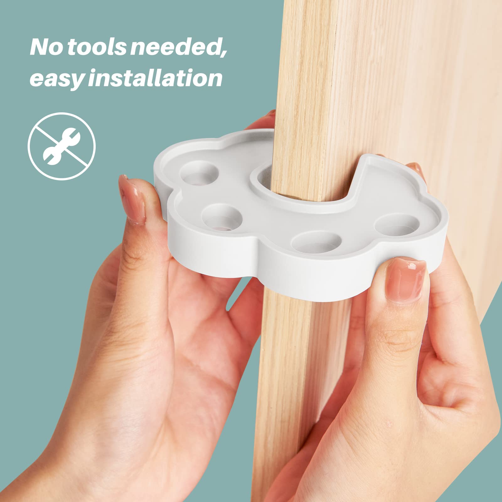 Inaya Door Silicone Pinch Guard with Hook, Pack of 4 - Finger Protectors for Baby Safety at Home, Baby Proofing Door Finger Guard, Flexible Design, No Installation - White