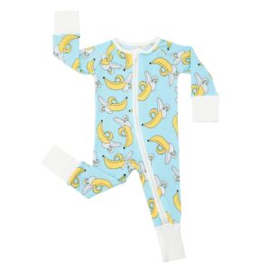 little sleepies zippy baby & toddler pajamas - bamboo viscose sleeper for boys and girls, newborn sleeper w/ 2-way zipper w/mitten cuffs, made from viscose from bamboo, bananas, 3-6m