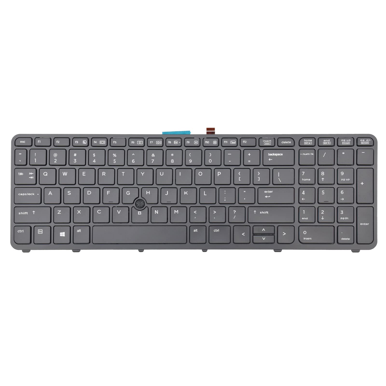 SUNMALL Replacement Keyboard Compatible with HP ZBook 15 G1 G2 17 G1 G2 Series PK130TK1A00 SK7123BL MP-12P23USJ698W PK130TK2A00 733688-001 with Pointer and Backlight