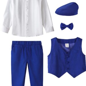 A&J DESIGN Baby Boy Gentleman Outfit Toddler Formal Wedding Dress Suits 18-24 Months Royal Blue