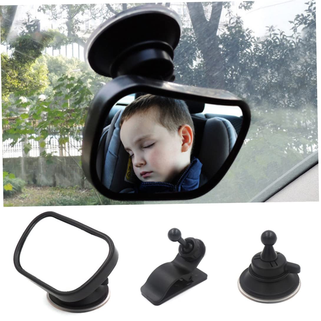 KUYYFDS Baby Car Seat Mirror Adjustable Shatter Proof Rear Viewing Mirror 3PCS Black Mirrors