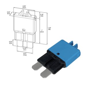 Manual Reset ATC/ATO 15 Amp Circuit Breaker Fuse for Automotive Marine Boat Car Truck RV Audio Battery Protection | Low Profile (15A, 3 Pack)