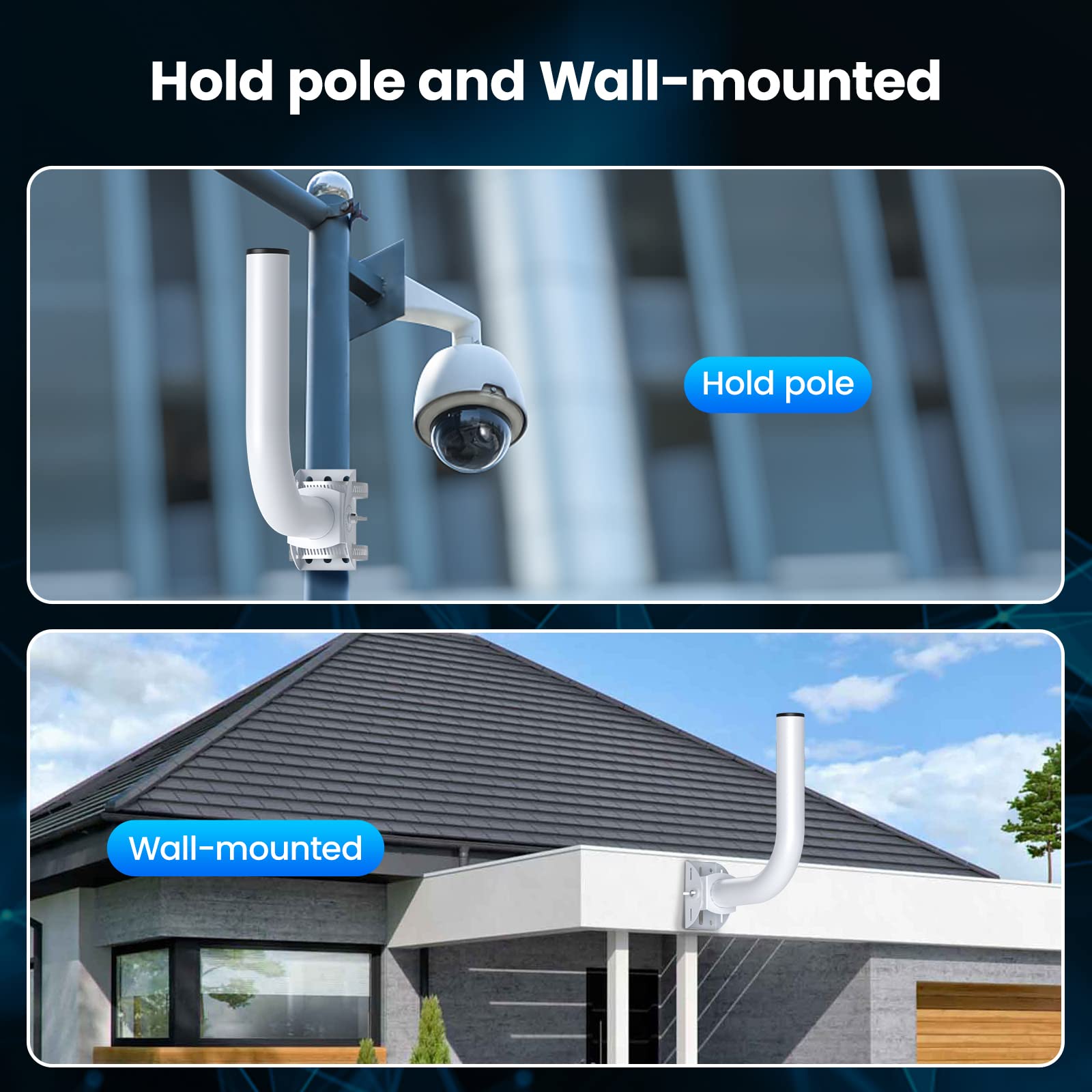 Universal Wireless Bridge Bracket Mount, ULNA Pole and Wall-Mounted Mount for Outdoor Point to Point AP Access Point Client Bridge CPE, Antenna Mounting Pole Bracket (2-Pack)