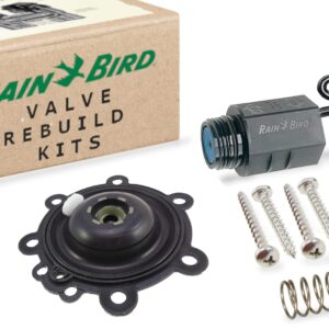 Contractor Rain Bird 100-DV Series Valve Rebuild Kit w/Diaphragm Repair Kit & Replacement Solenoid black AAA_SDK_1