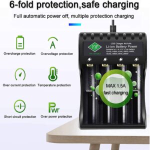 3.7v 18650 Battery Charger 3.7V Lithium ion Battery Charger for 18650 18500 26650 18350 16340 Battery ; AA AAA Battery Charger for 1.2V Ni-MH Ni-Cd AA AAA Battery(no Battery)