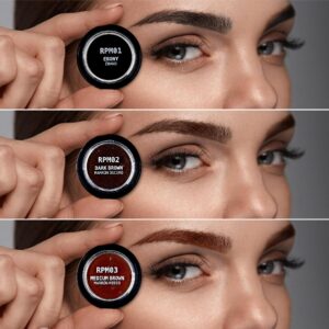 Ruby Kisses Go Brow Pomade for Water-resistant Long-lasting Smudge-proof Eyebrows (Dark Brown)