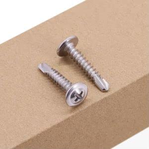 #10 x 1" Wafer Head Self Drilling Screws, 410 Stainless Steel, Mushroom Head Phillips Drive Self Tapping Screws, 50 PCS