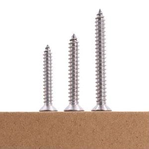 #8 x 7/8" Flat Head Phillps Drive Self Tapping Screws, 304 Stainless Steel, Cross Recessed Countersunk Head Wood Screws, 100 PCS