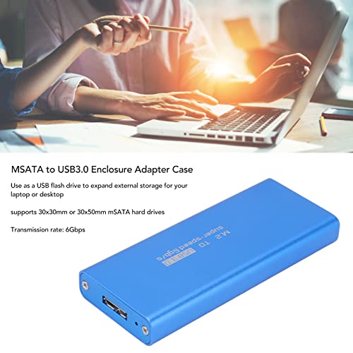 Goshyda mSATA SSD Enclosure, Supports 30x30mm or 30x50mm mSATA Hard Drives, 6Gbps High Speed, Plug and Play